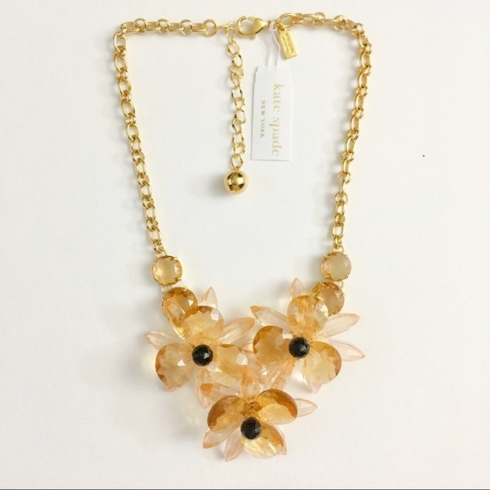Kate spade orange floral statement necklace
